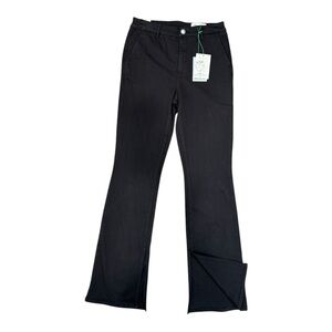 Cosmic Blue Love Jeans Size 27 High Rise Ankle Slits Bootcut Black Stretch Denim